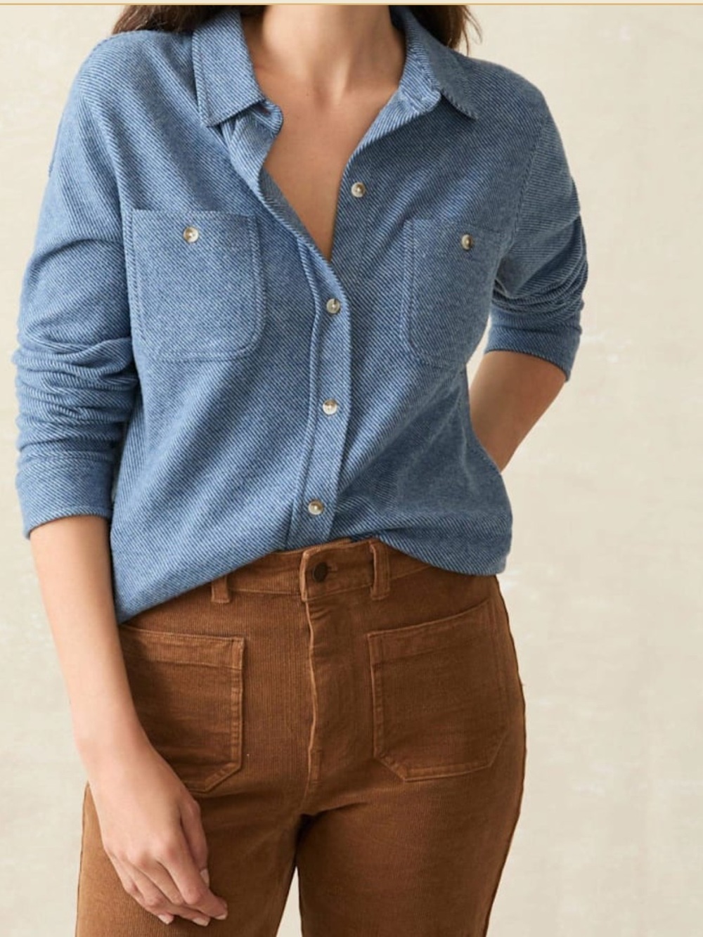 NWT Faherty Legend Sweater Shirt in Glacier Blue size Small